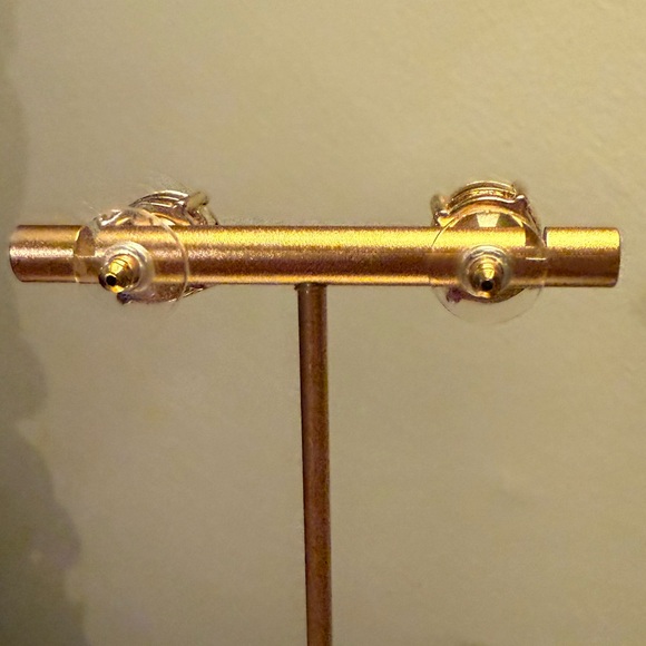 Vintage Y2K KATE SPADE • Navy/Gold Gumdrop Stud Earrings - Picture 10 of 10